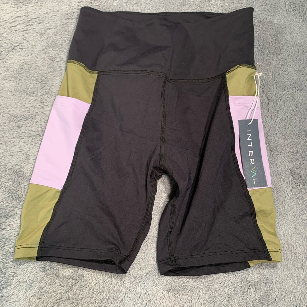 Interval Bike Shorts - Black, Green, and Pink NWT
